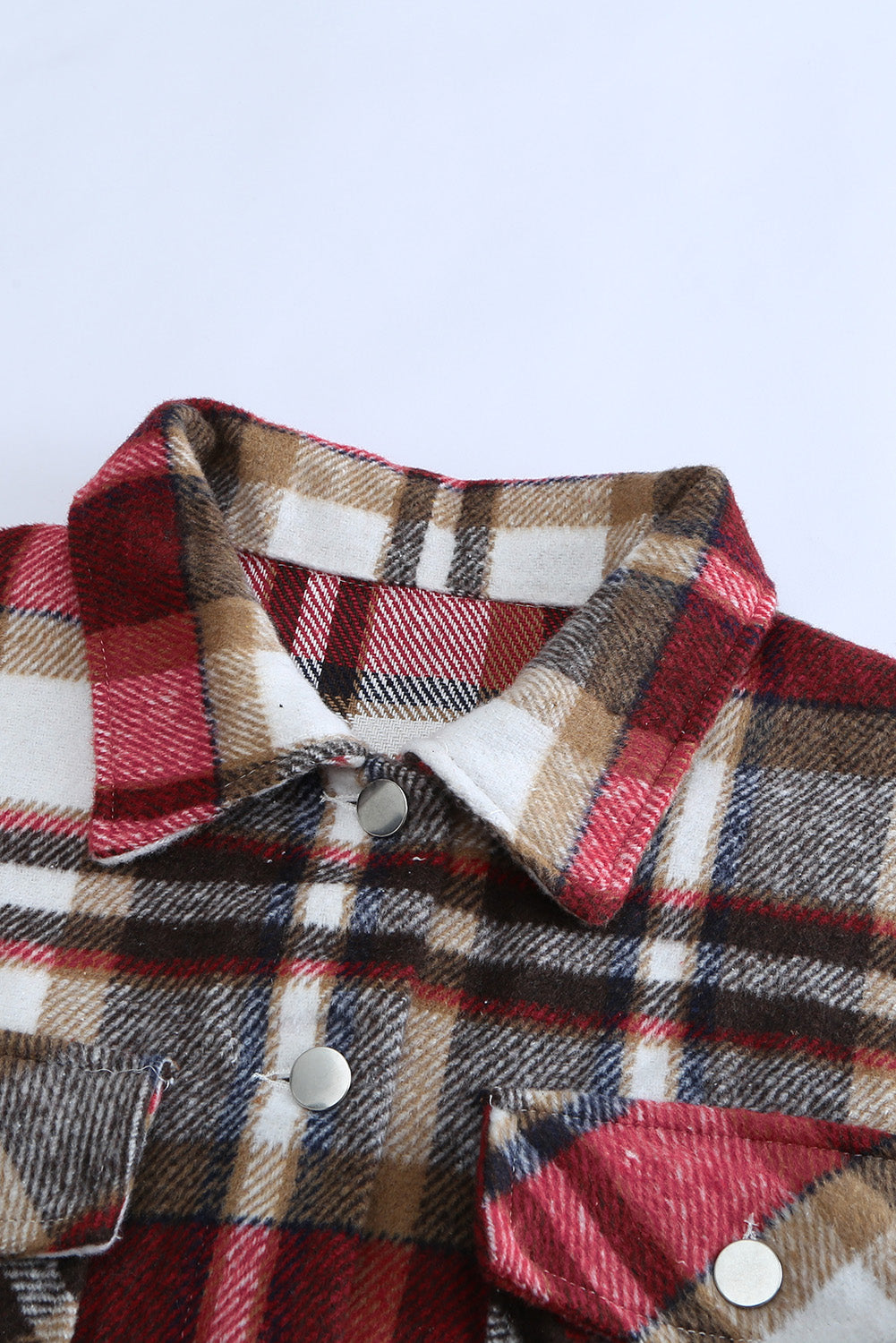 Multicolor Plaid Casual Button Up Flannel Shacket