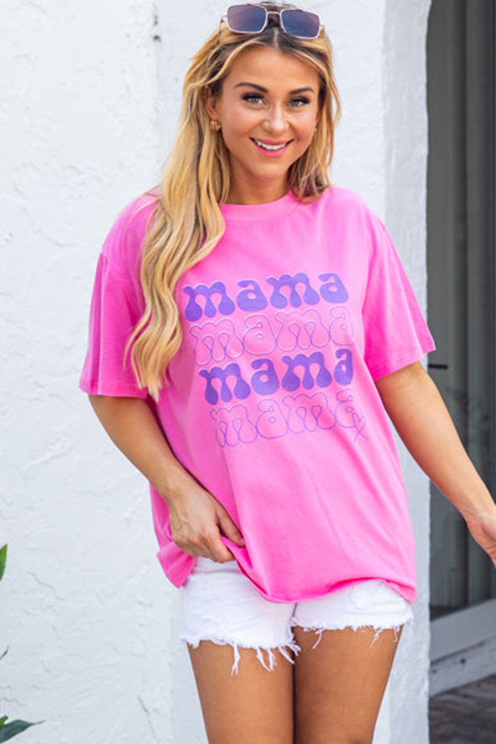 Bonbon Mama Letter Graphic Loose T shirt