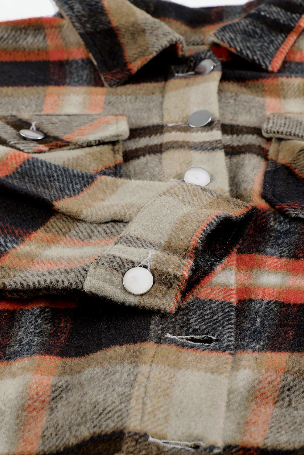 Multicolor Plaid Casual Button Up Flannel Shacket