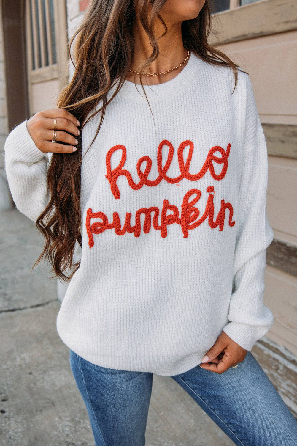 Flamingo Hello Pumpkin Graphic Sweater