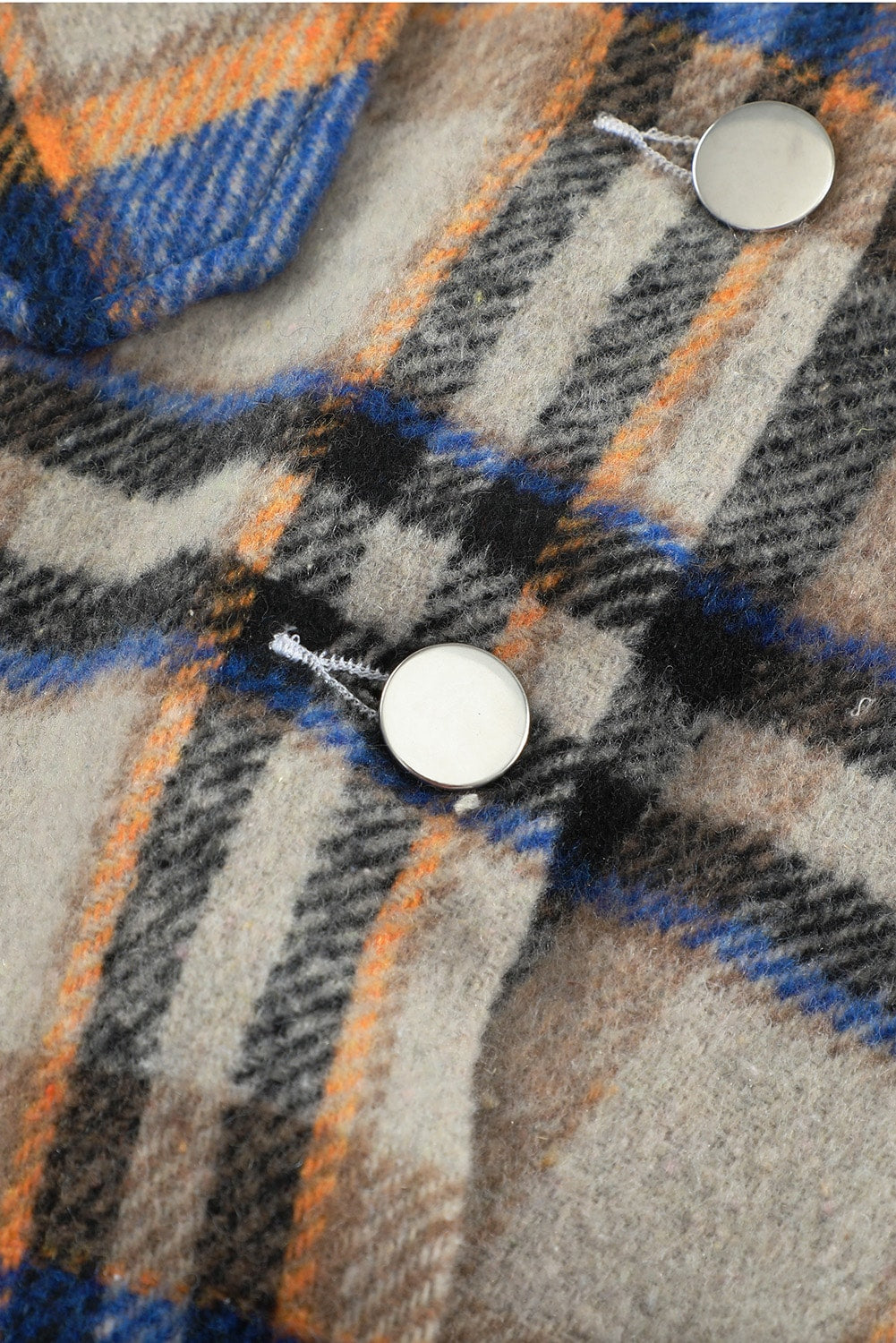 Multicolor Plaid Casual Button Up Flannel Shacket