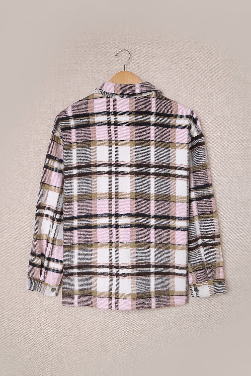 Multicolor Plaid Casual Button Up Flannel Shacket