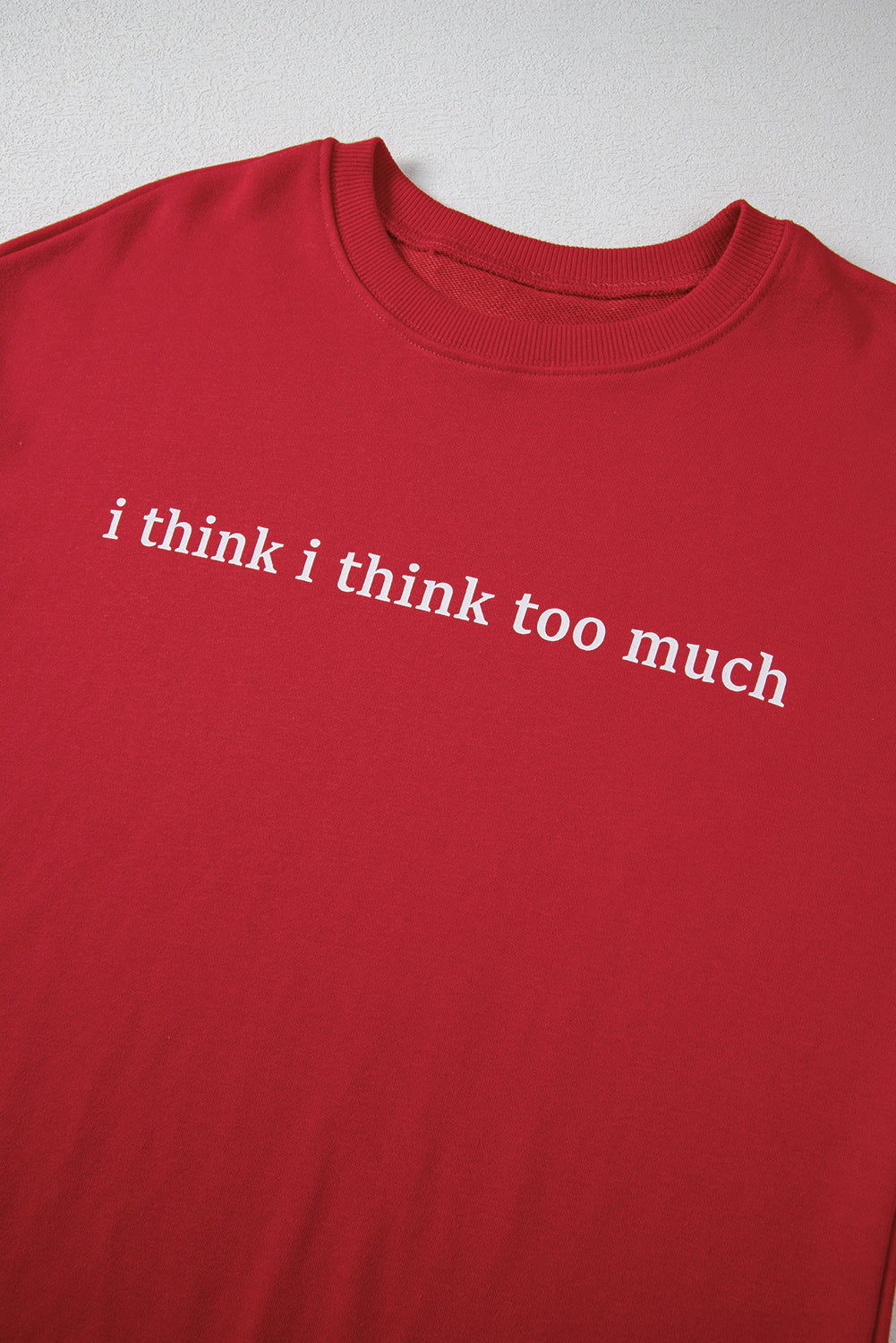 I Think I Think Too Much (Your Thoughts Are Not Facts) Red Graphic Sweatshirt