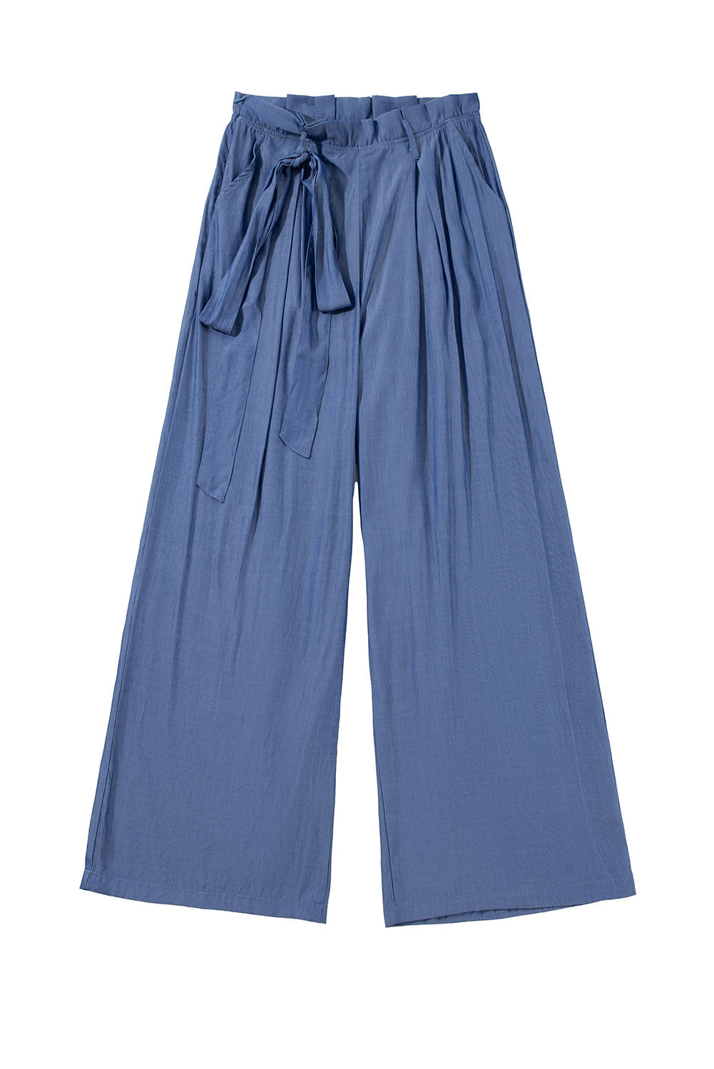 Wild Wind Belted Frill Waist Wide Leg Loose Pants