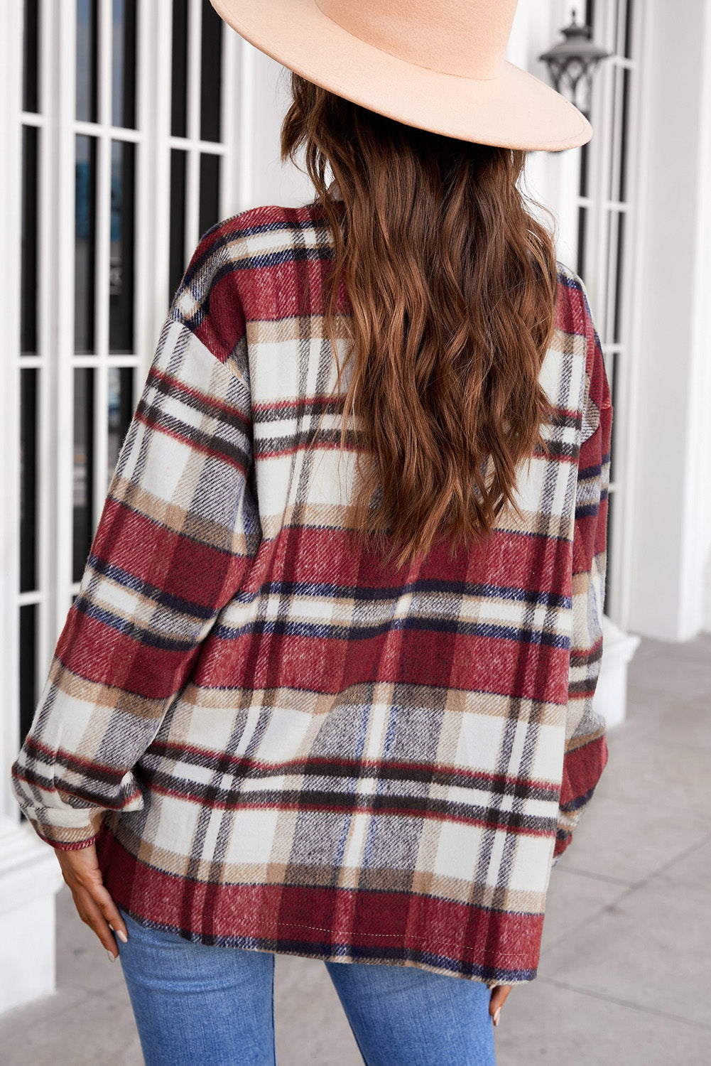 Multicolor Plaid Casual Button Up Flannel Shacket